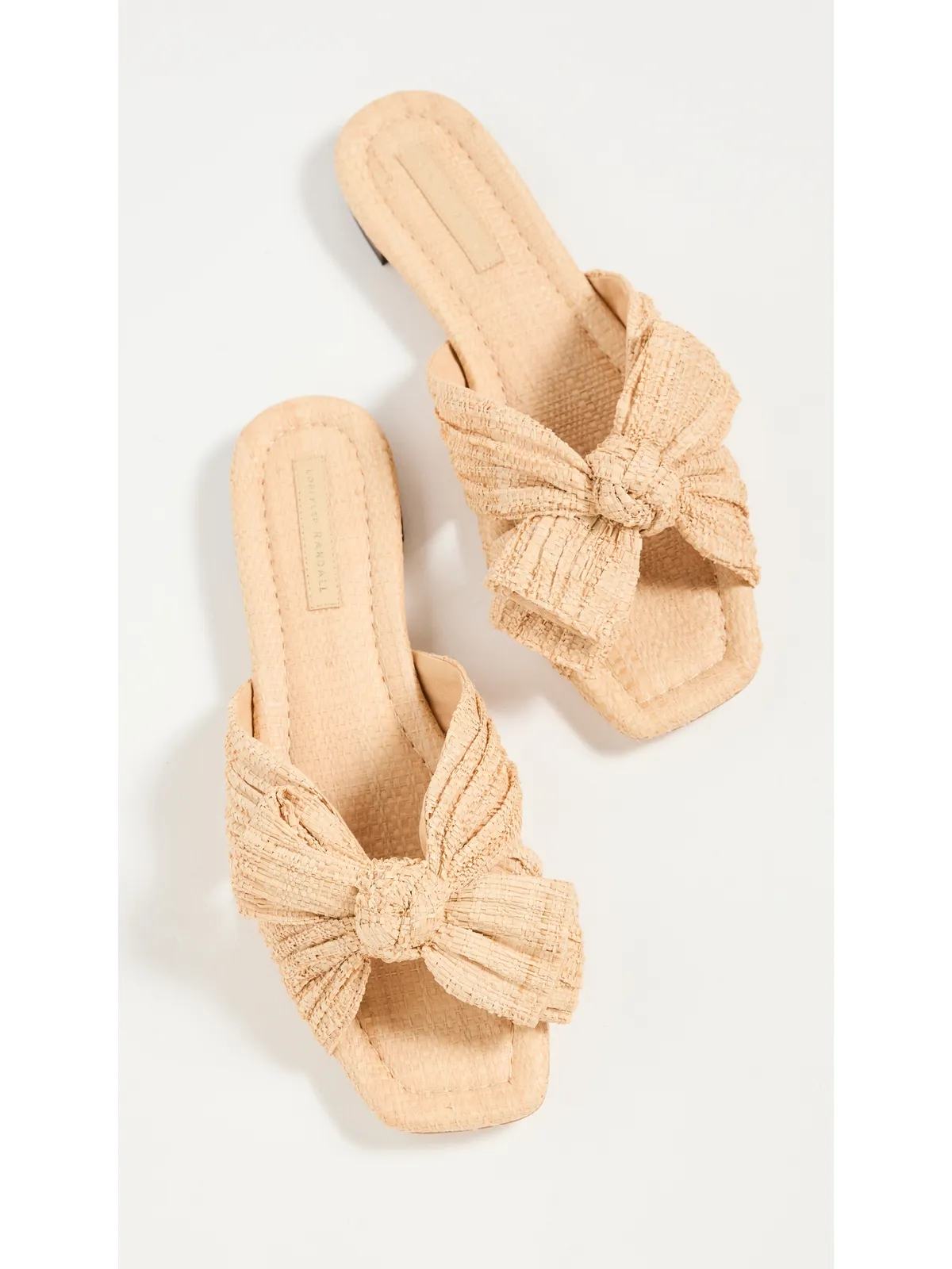 Loeffler Randall ダフネ プリーツノット フラットサンダル ナチュラル - 画像5