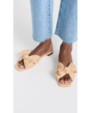 Loeffler Randall ダフネ プリーツノット フラットサンダル ナチュラル - サムネイル3