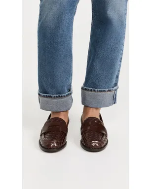 Loeffler Randall Rachel ウーブンレザー ローファー エスプレッソ - サムネイル3