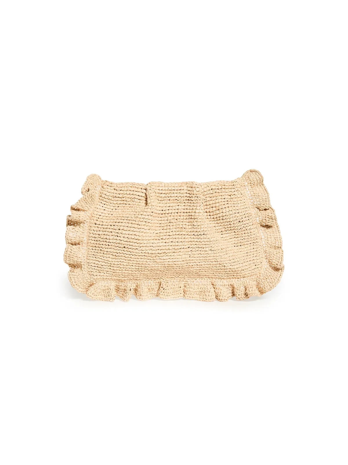 Loeffler Randall Mavis ラッフル トリム フラット クラッチ ナチュラル - 画像1