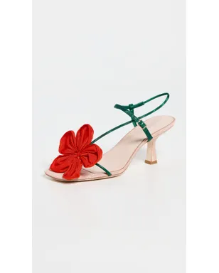 Loeffler Randall フランク フラワーアップリケ付きヒールサンダル - サムネイル2