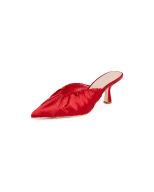 Loeffler Randall イネス スモックド ミッドヒール ミュール レッド - サムネイル1