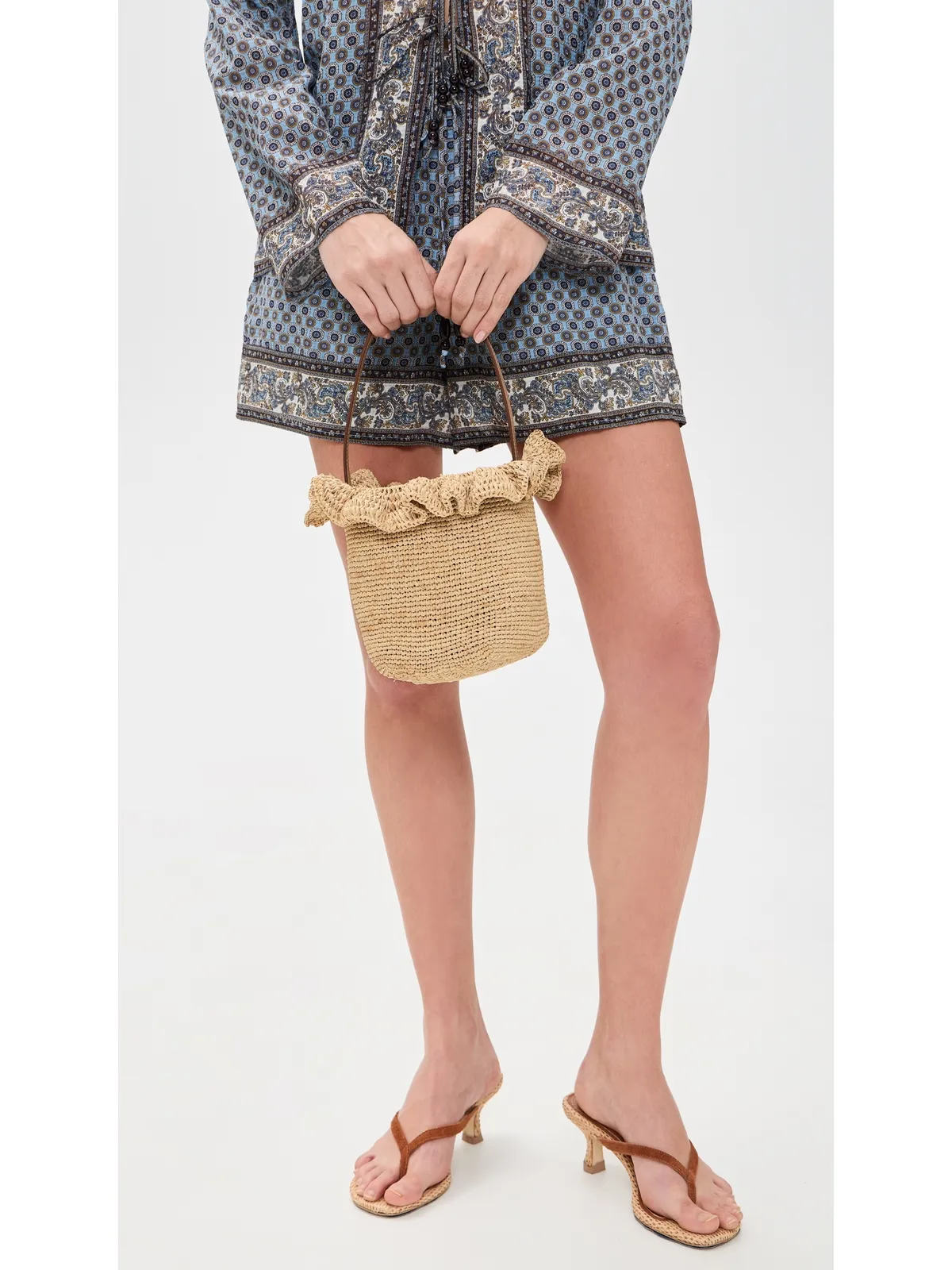 Loeffler Randall Laith クロシェ トップハンドル バケットバッグ - 画像3