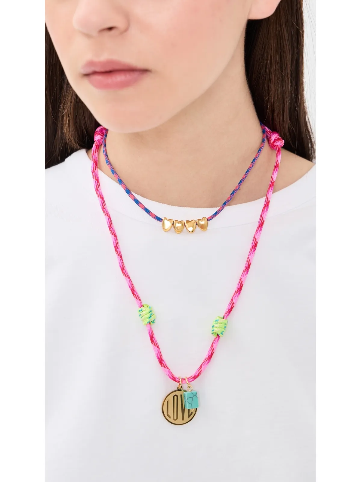 Logan Tay ゴールドハート パラコード ネックレス（マルチカラー） - 画像3