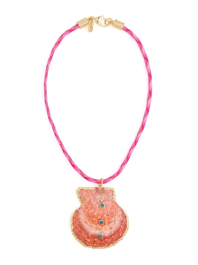 Logan Tay Logan Tay ダークピンク ロープ シーシェル ネックレスの商品画像