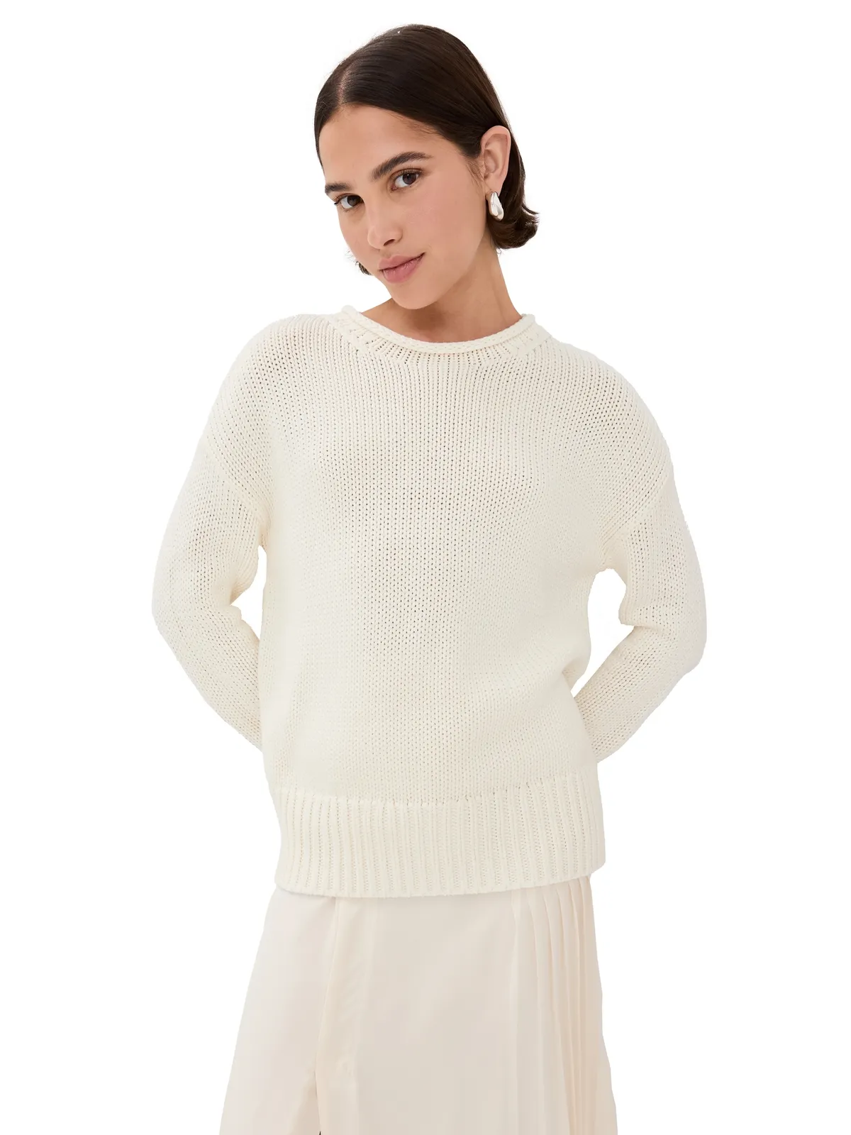 La Ligne Solid Marina Sweater Ivory M - 画像1