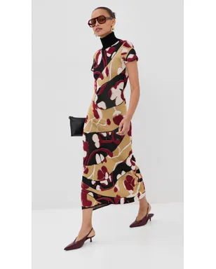 La DoubleJ Herald Long Dress Multicolor Gold/Purple/Black - サムネイル6