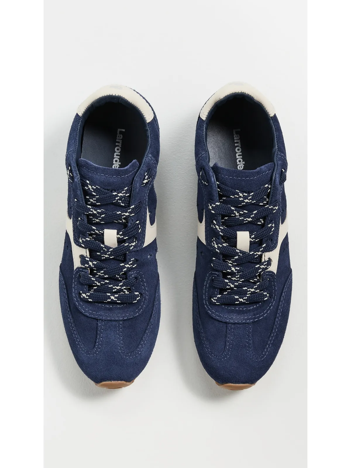 Larroudé Stella Sneakers ネイビー スエード/アイボリーレザー - 画像5