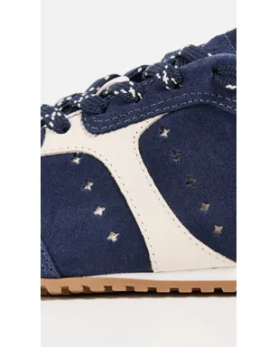 Larroudé Stella Sneakers ネイビー スエード/アイボリーレザー - サムネイル6