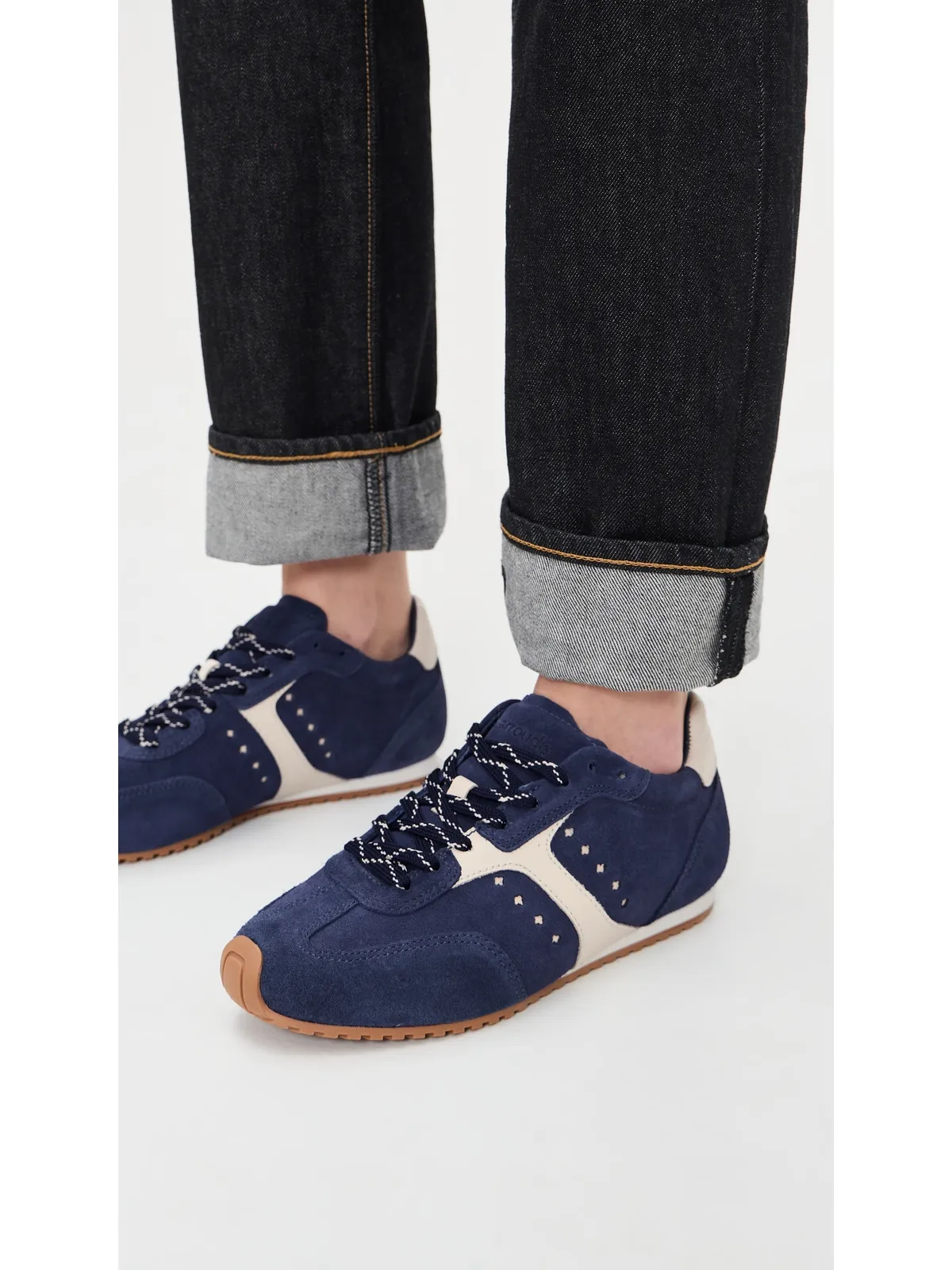 Larroudé Stella Sneakers ネイビー スエード/アイボリーレザー - 画像3