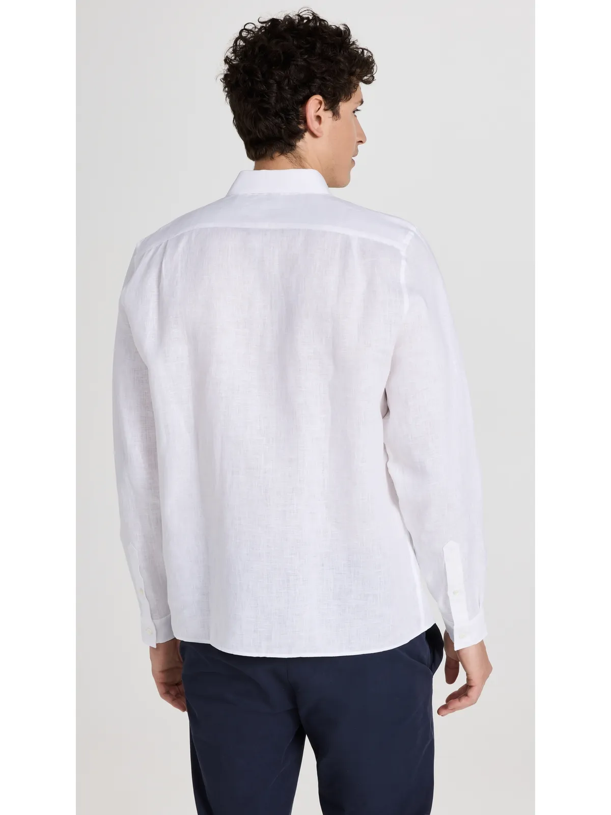 Lacoste レギュラーフィット リネン カジュアル ボタンダウン シャツ - 画像3