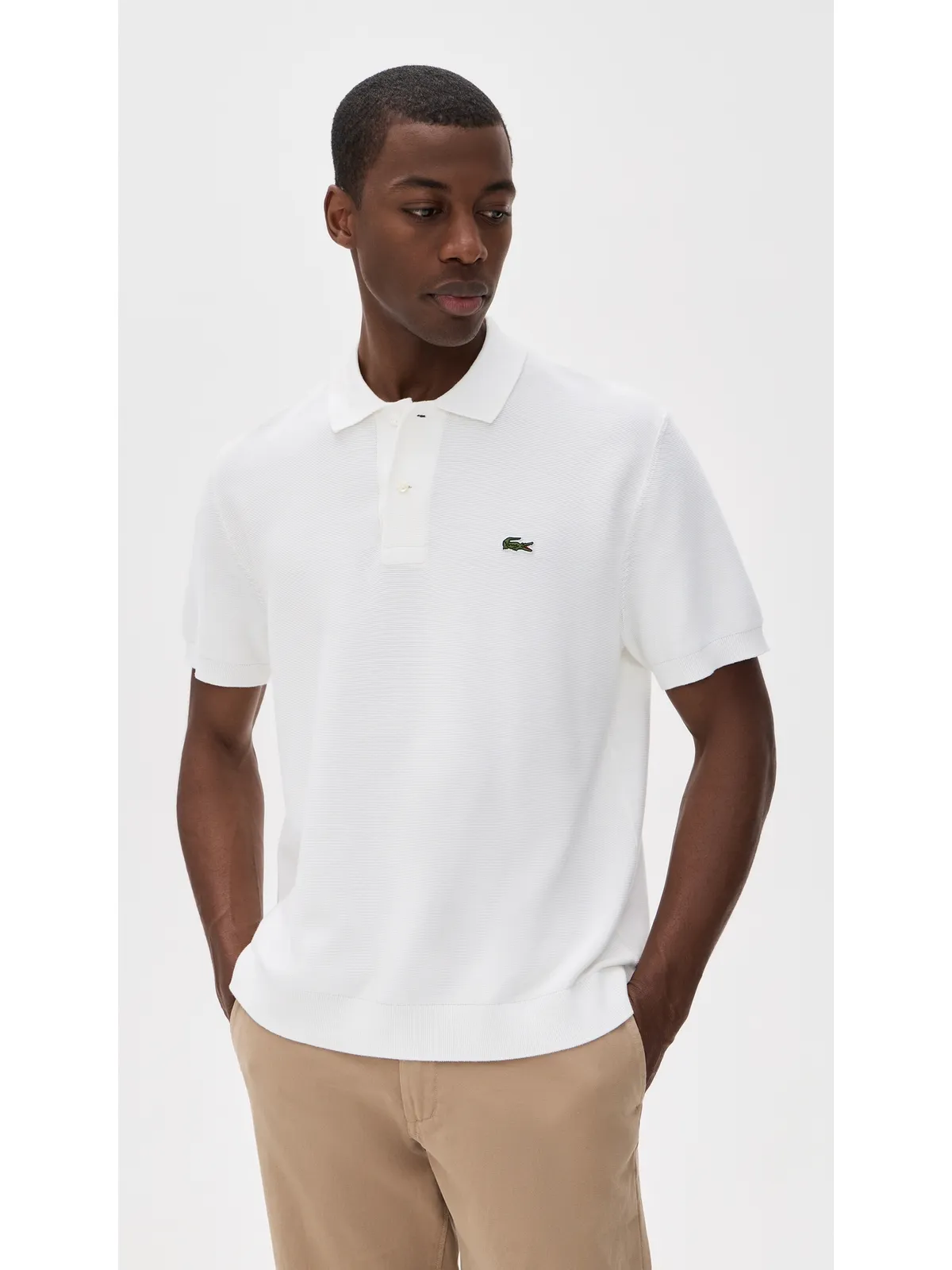 Lacoste テクスチャードニット ポロシャツ - 画像2
