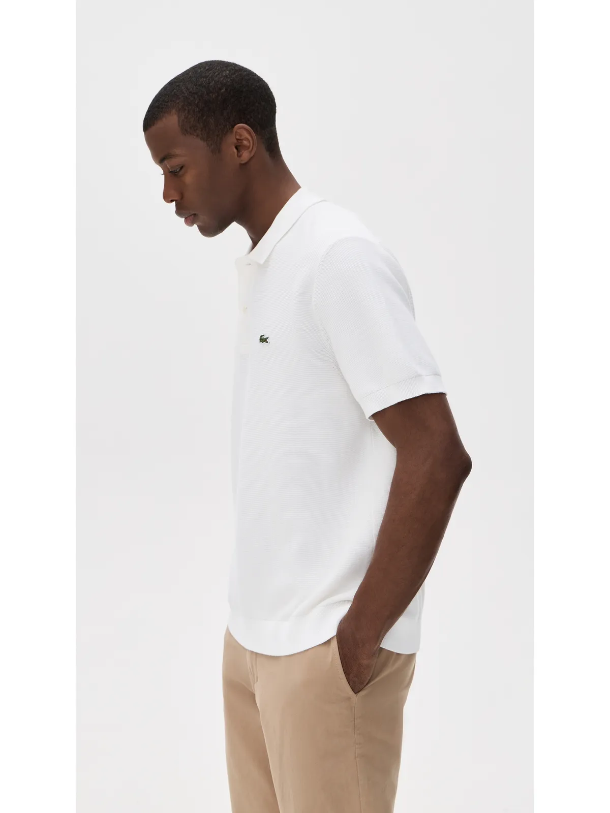 Lacoste テクスチャードニット ポロシャツ - 画像4