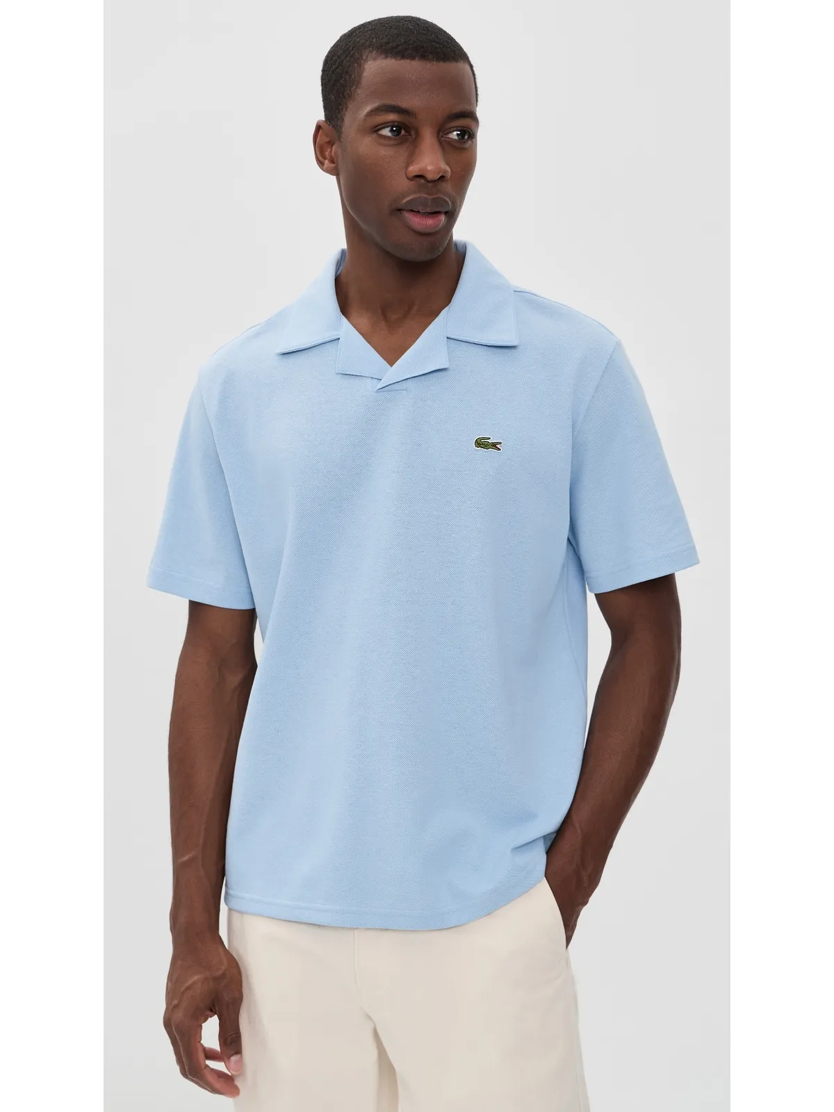 Lacoste リネン ジョニー ポロシャツ チャンブレイ - 画像2