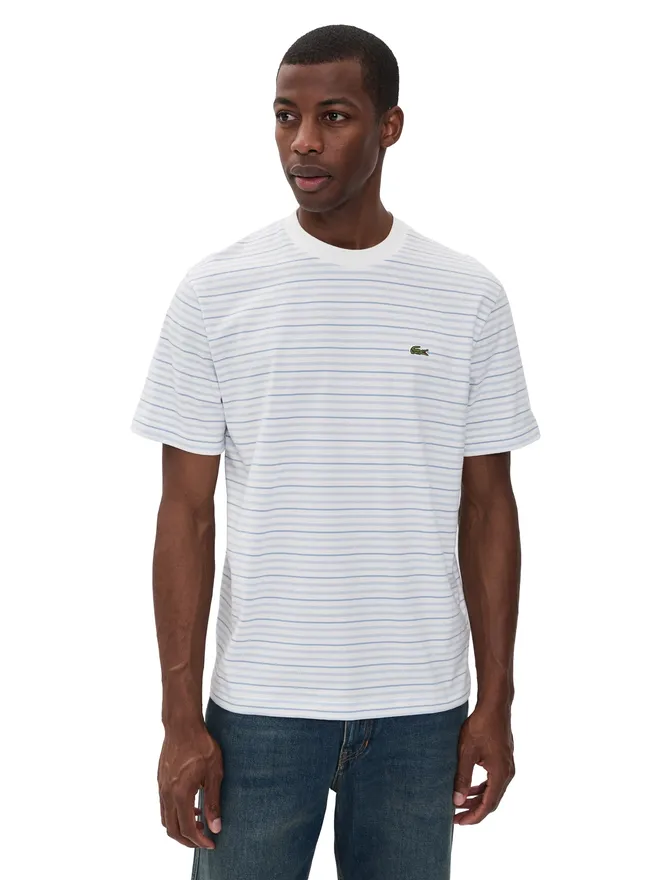 Lacoste Lacoste Striped Tee Phoenix Blue/Flourの商品画像