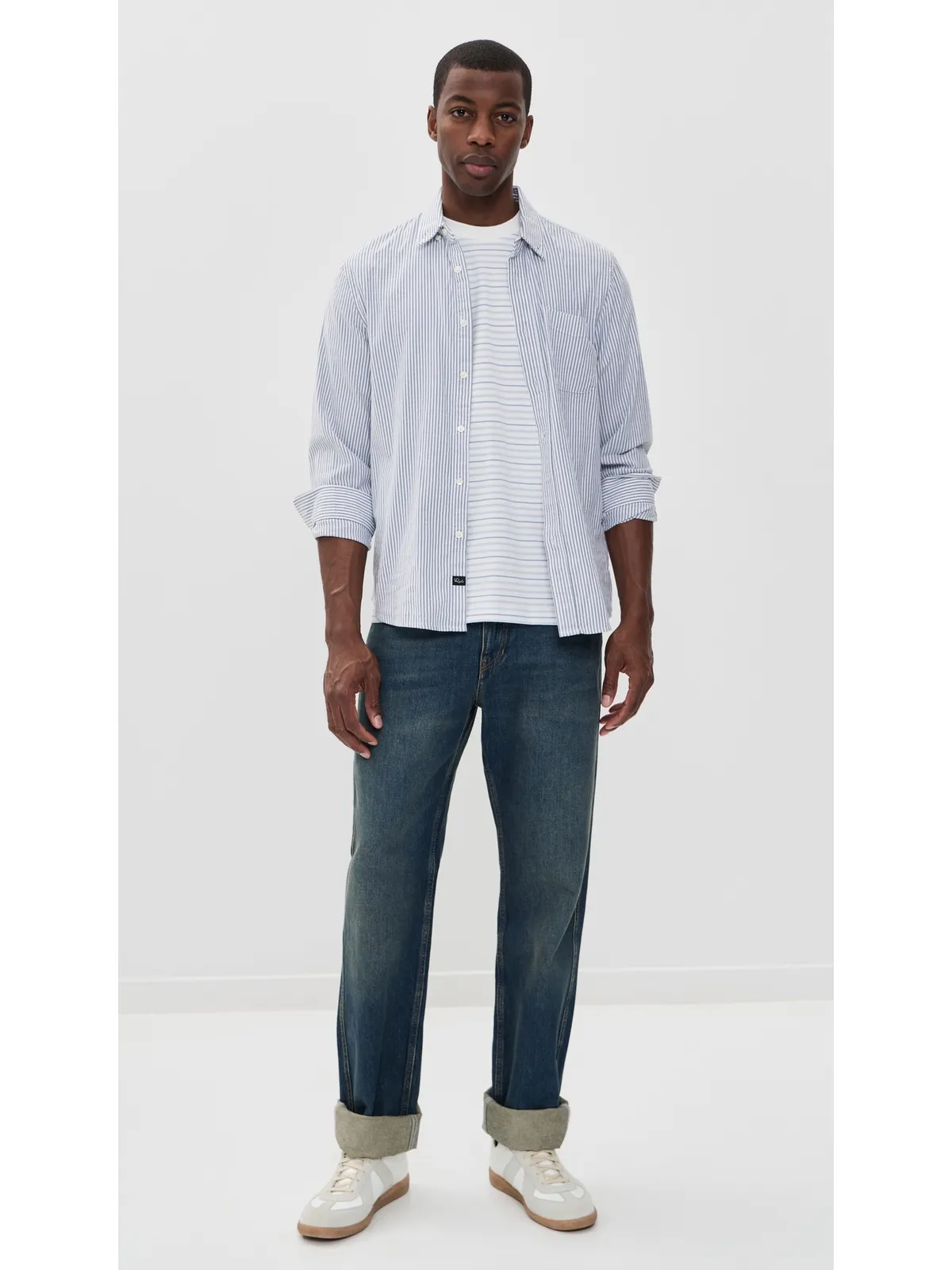 Lacoste Striped Tee Phoenix Blue/Flour - 画像5