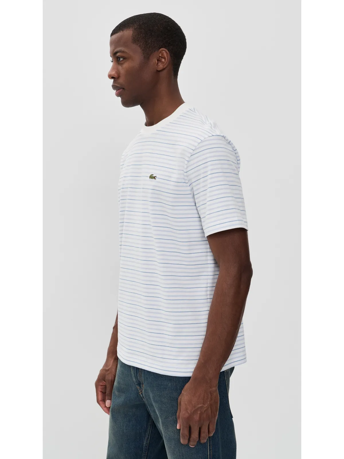 Lacoste Striped Tee Phoenix Blue/Flour - 画像4