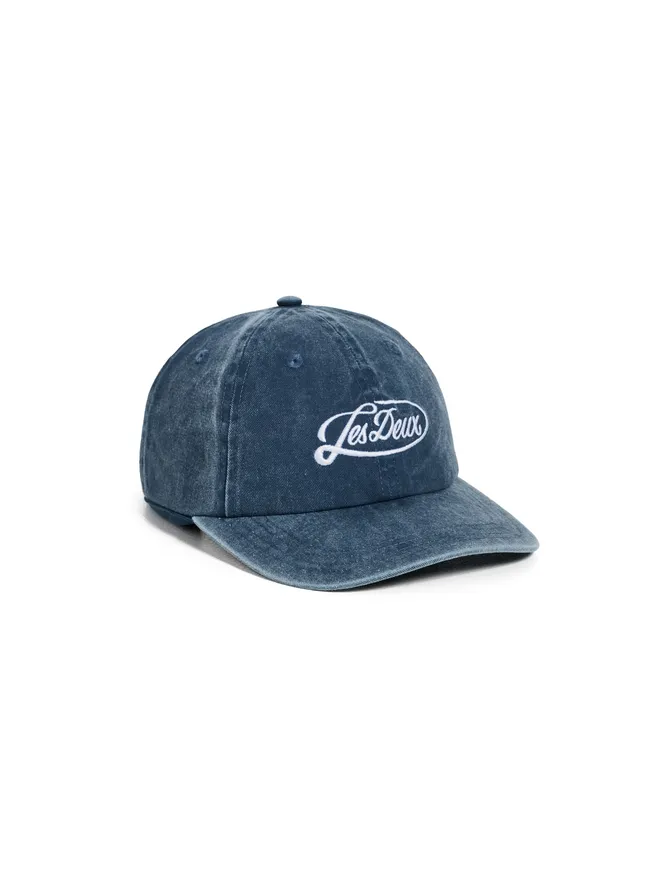 Les Deux Les Deux ロゴ ダッドキャップ ダークデニムブルーの商品画像