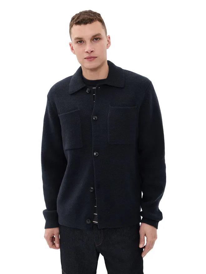 Les Deux Les Deux Fischer Milano Knit Overshirt ダークネイビーの商品画像