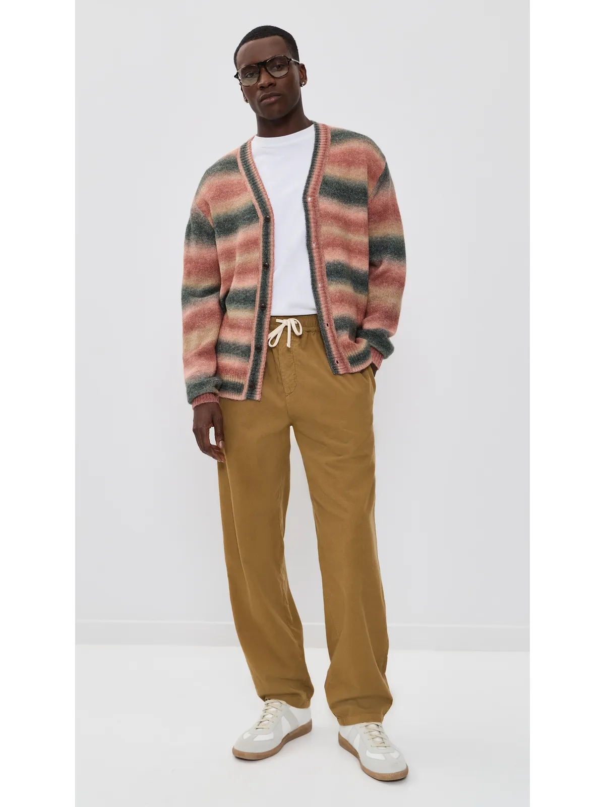 Les Deux ボストン グラデーション ニット カーディガン Sea Moss Green - 画像5