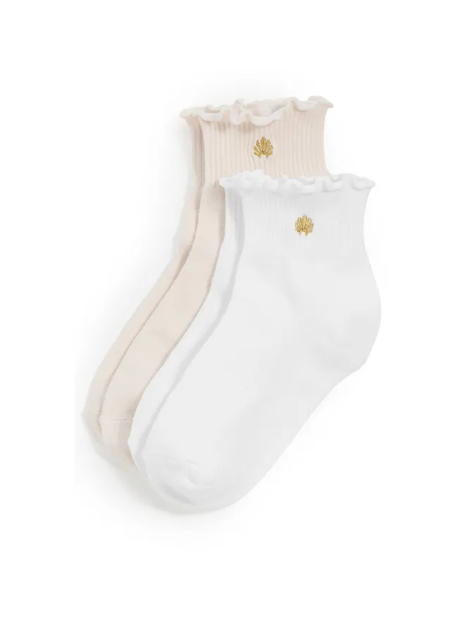 Lele Sadoughi Lele Sadoughi フリルヘムソックス 2点セットの商品画像