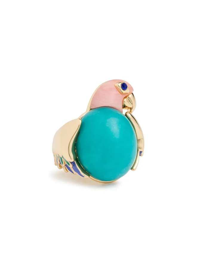 Lele Sadoughi Lele Sadoughi Eileen Parrot Ring Turquoiseの商品画像