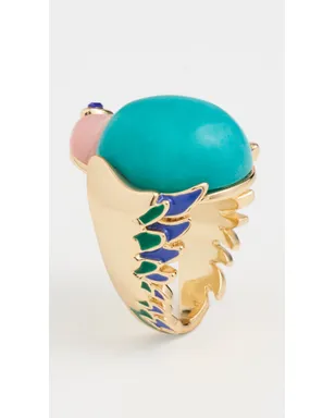 Lele Sadoughi Eileen Parrot Ring Turquoise - サムネイル5