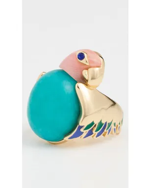 Lele Sadoughi Eileen Parrot Ring Turquoise - サムネイル4