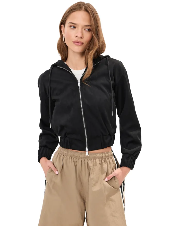 LE BOP LE BOP Mabel フェイクスエード フーディ ブラック Mの商品画像