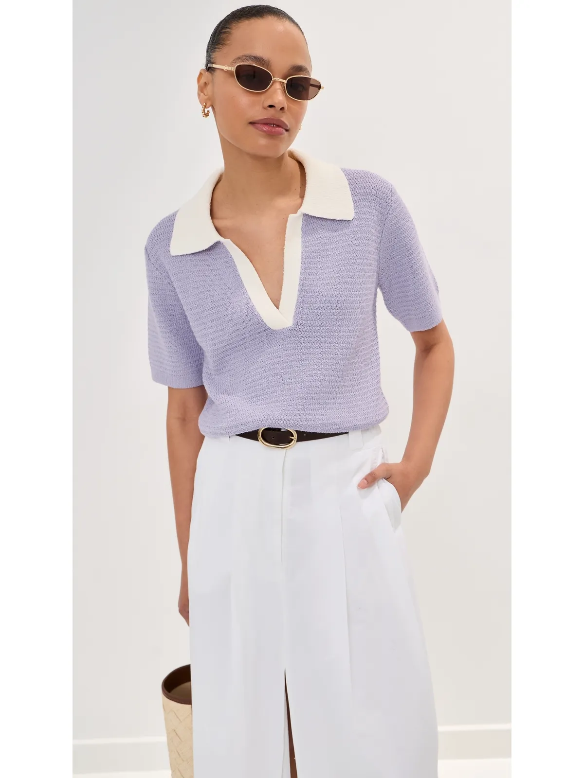 LE BOP Lia Crop Polo ラベンダー系マルチ - 画像3