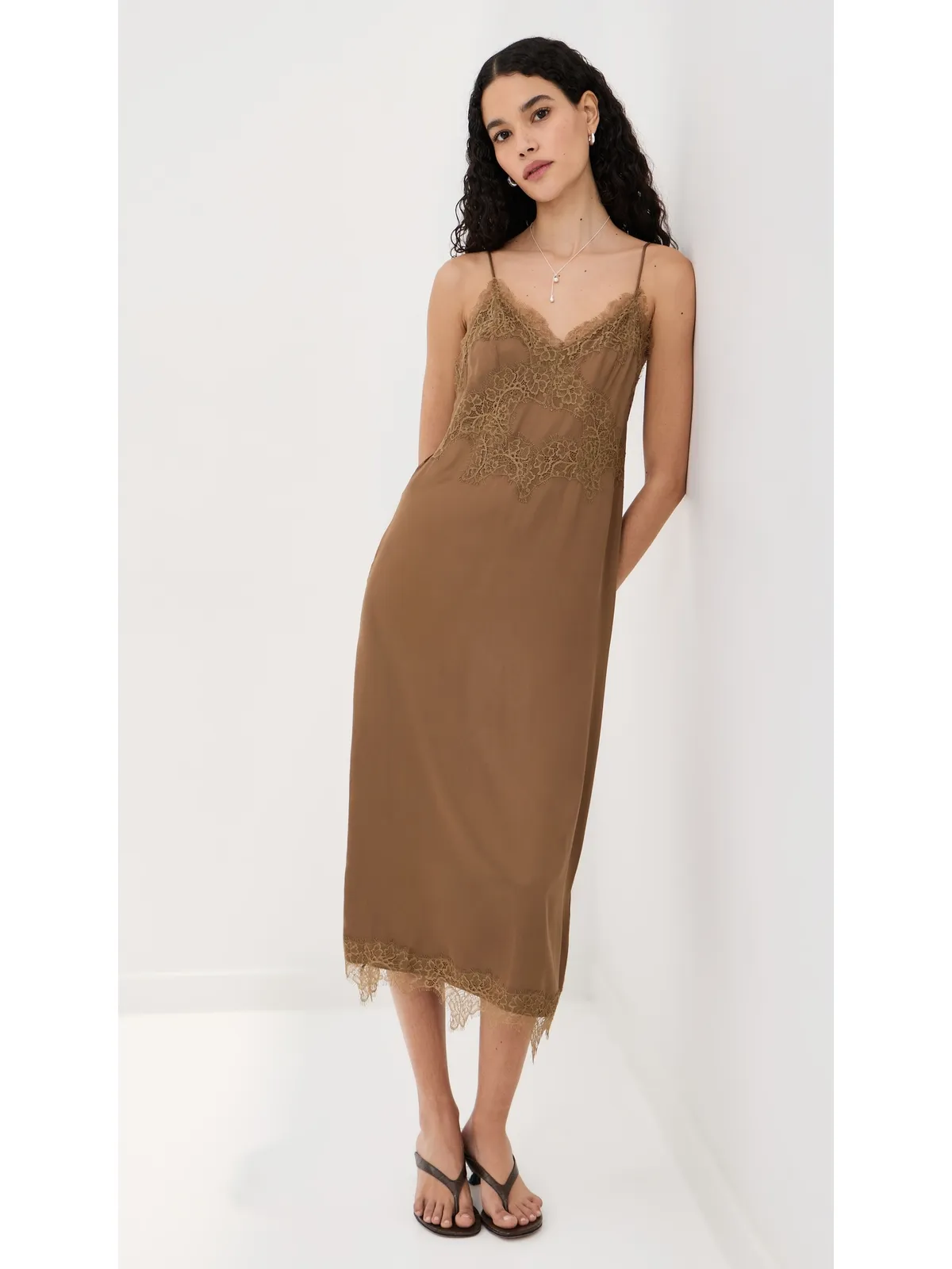 LE BOP Amara Satin Dress Hazelnut - 画像2