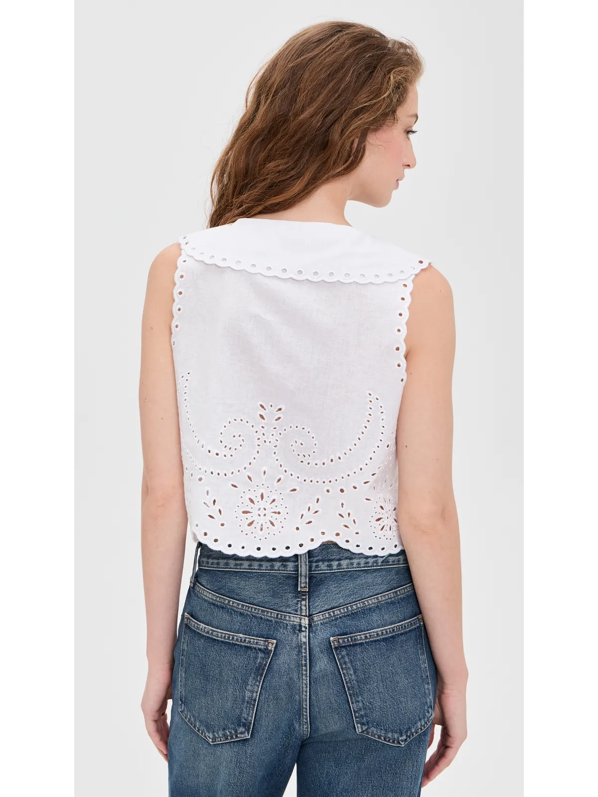 LE JEAN 刺繍アイレット セーラートップ ホワイト - 画像3
