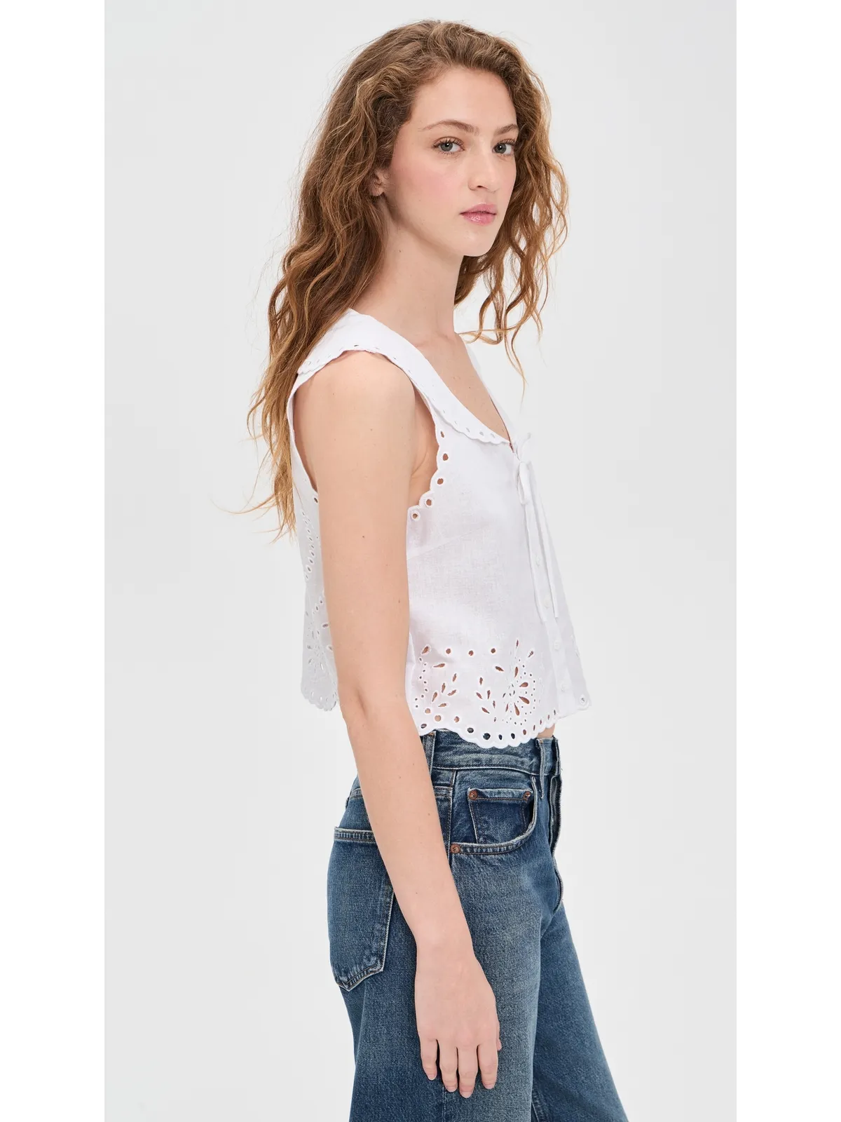 LE JEAN 刺繍アイレット セーラートップ ホワイト - 画像4