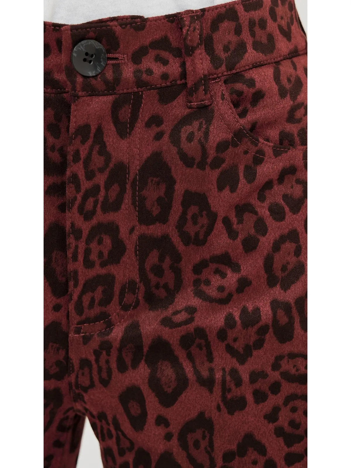 LE JEAN Velvet Nomad High Rise Jeans Burgundy Leopard - 画像6