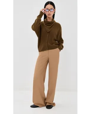 Le Kasha Lyss Cardigan（取り外し可能スカーフ付き／シナモンカラー） - サムネイル5