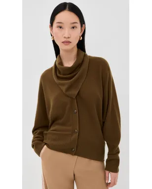 Le Kasha Lyss Cardigan（取り外し可能スカーフ付き／シナモンカラー） - サムネイル2