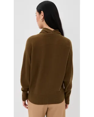 Le Kasha Lyss Cardigan（取り外し可能スカーフ付き／シナモンカラー） - サムネイル3