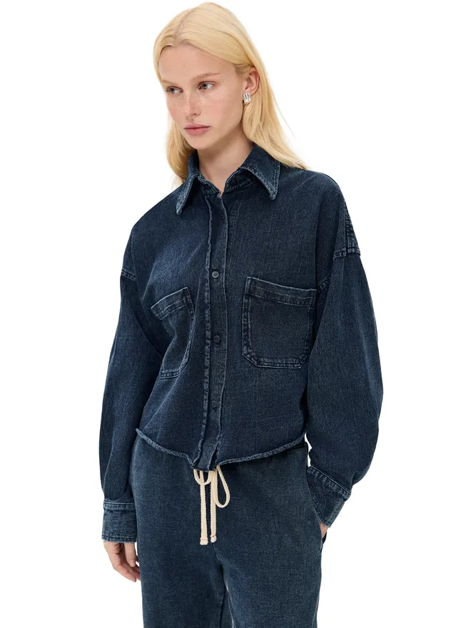 Les Tien Les Tien Coopa オーバーサイズ クロップ ボタンアップ シャツの商品画像