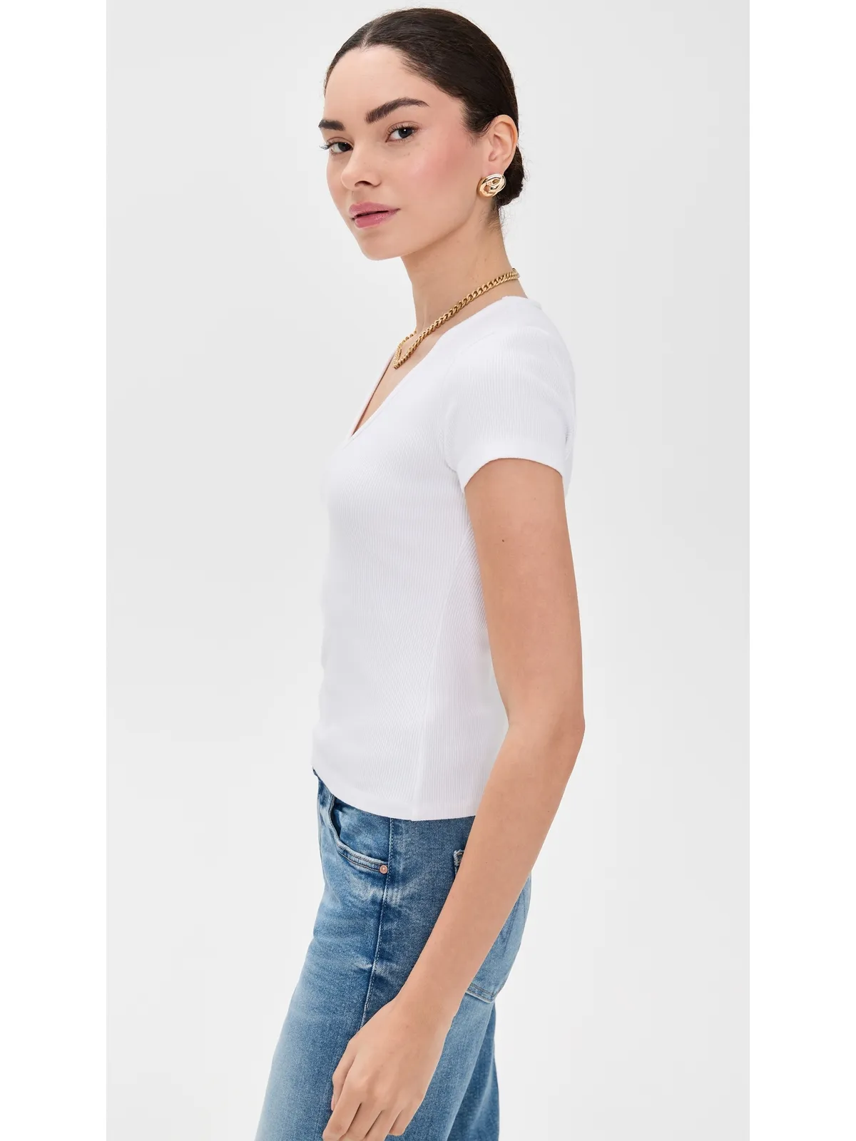 L'AGENCE ブリンリー 半袖スクープネックTシャツ - 画像4