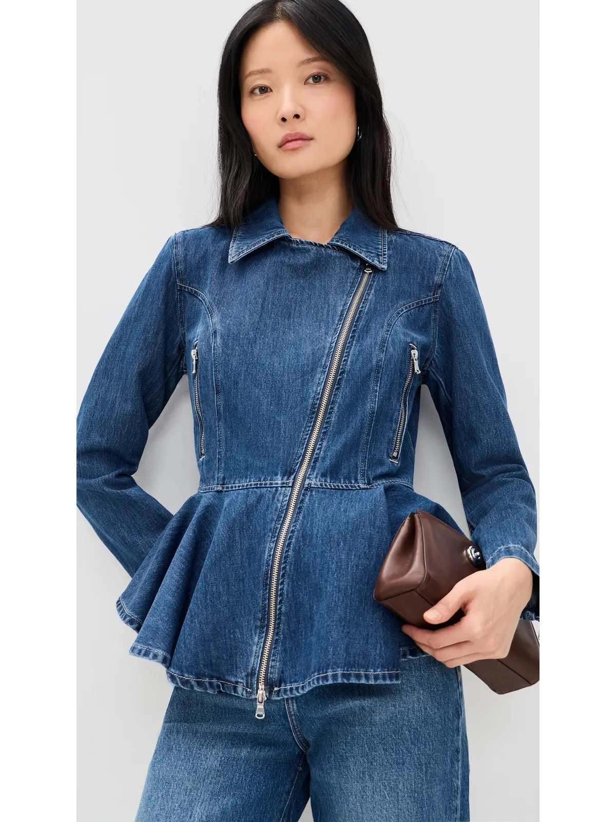 L'AGENCE モクシー ペプラム バイカージャケット - 画像2