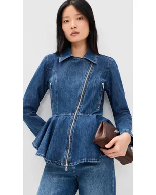 L'AGENCE モクシー ペプラム バイカージャケット - サムネイル2