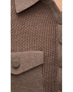 L'AGENCE Carine Pointelle Collared Sweater - サムネイル6
