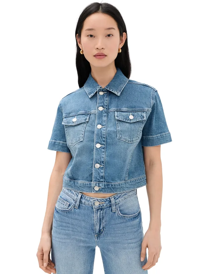 L'AGENCE L'AGENCE Kirstie ショートスリーブ クロップド ジャケット Calabasasの商品画像