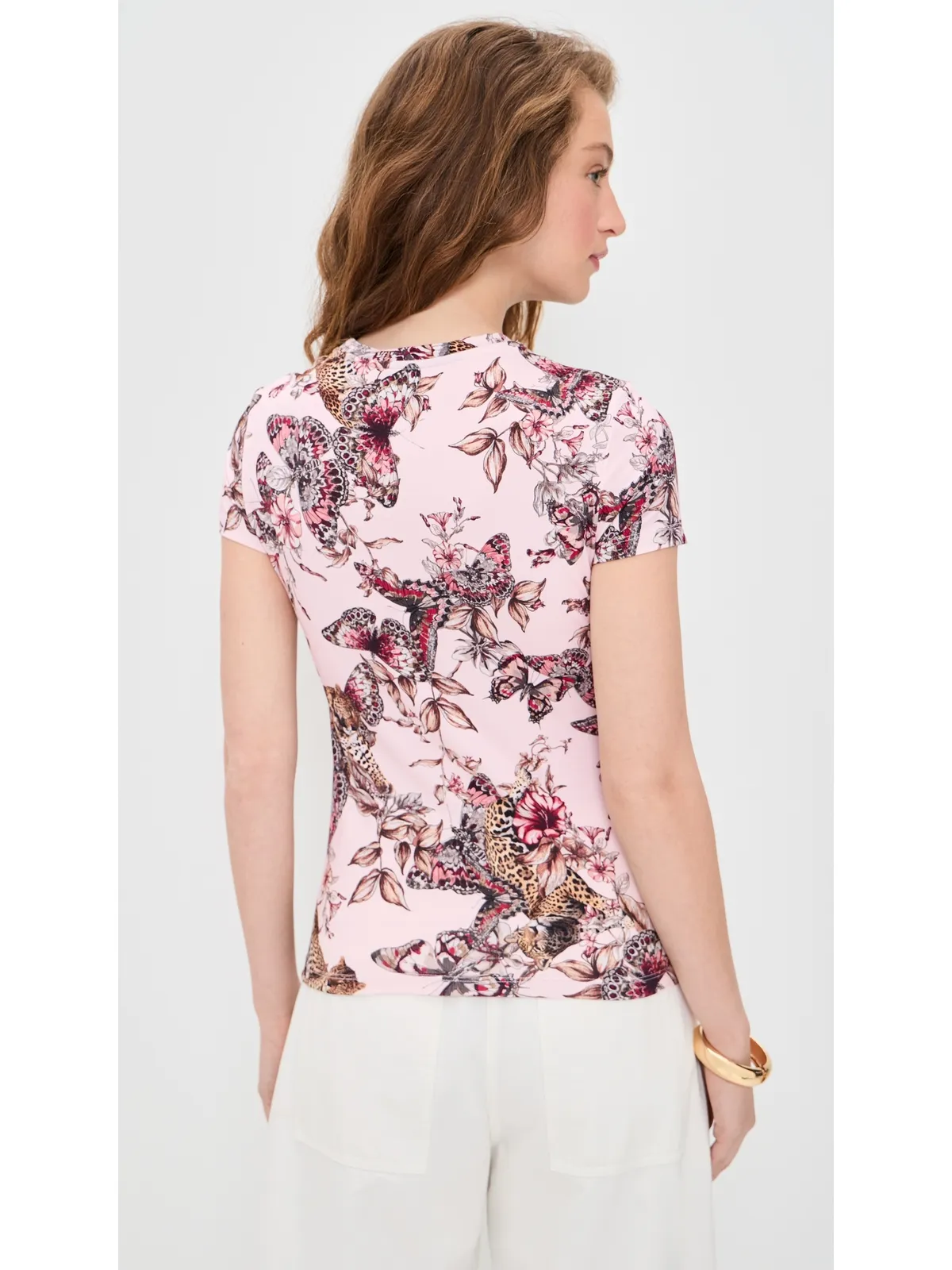 L'AGENCE レッシ バタフライ柄 クルーTシャツ - 画像3