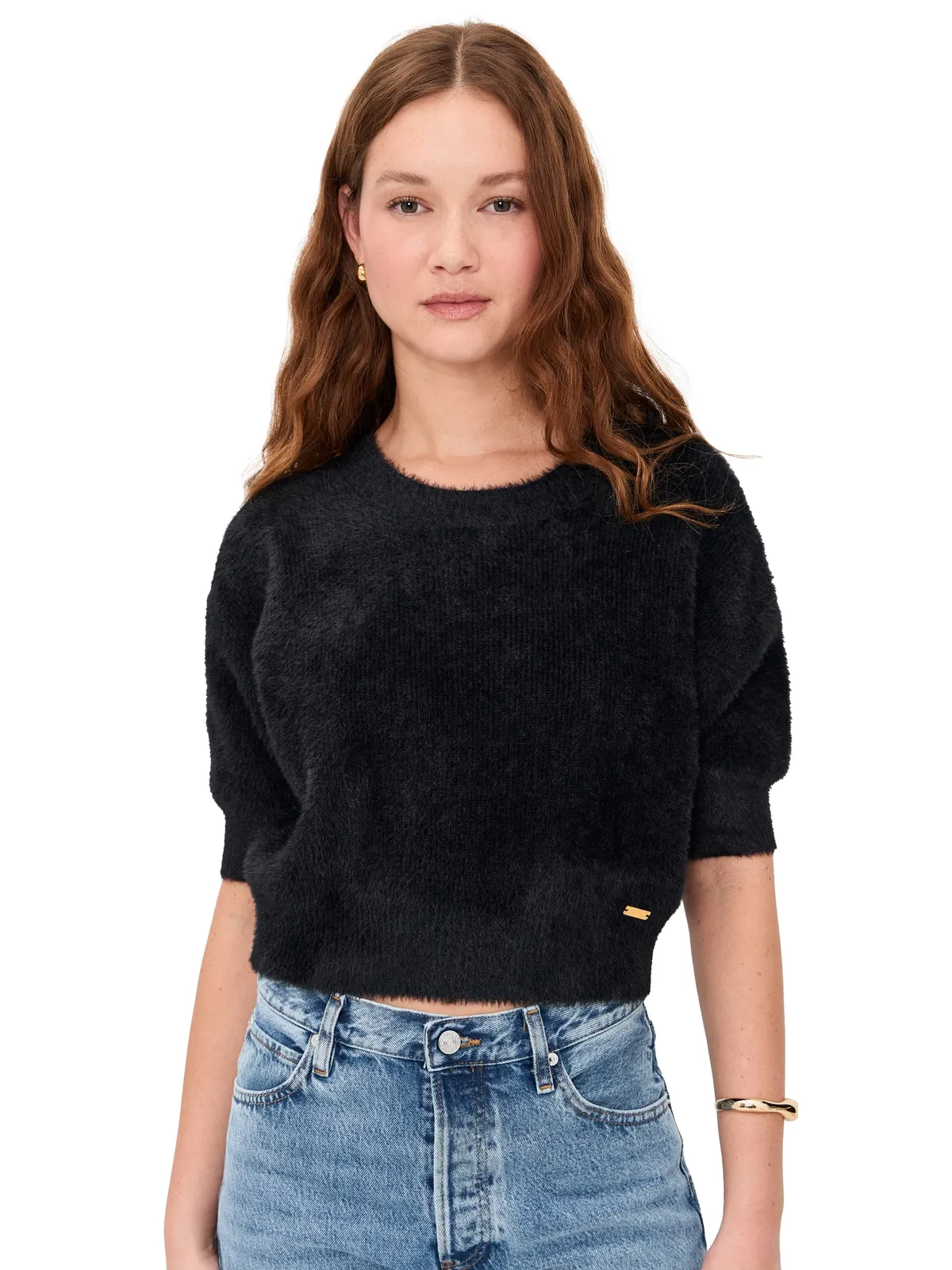 L'AGENCE Guinevere ショートスリーブ クロップ クルーネック - 画像1