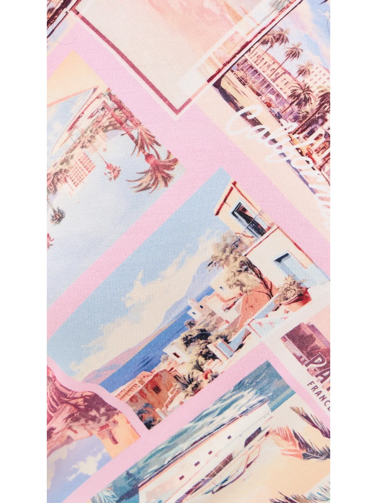 L'AGENCE Ressi Postcard クルーTee ピンク ポストカード柄 - 画像6
