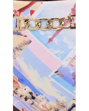 L'AGENCE ヴァネッサ ポストカードプリント ハイウエストビキニボトムス マルチ - サムネイル5