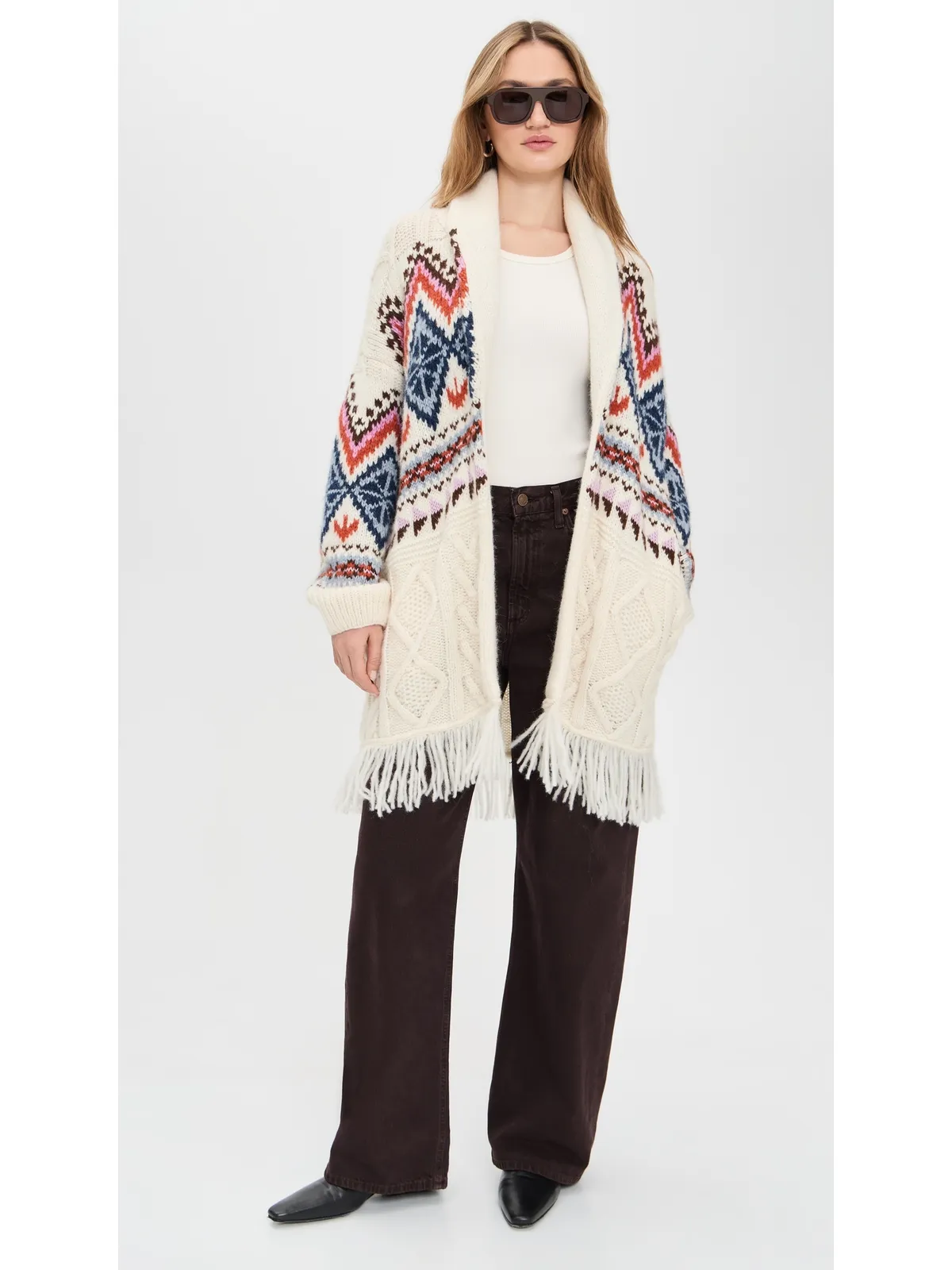 Lingua Franca ヒルダ ベビーアルパカ ローブ Cream Multi - 画像5
