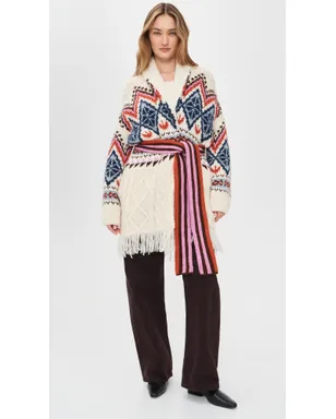 Lingua Franca ヒルダ ベビーアルパカ ローブ Cream Multi - サムネイル2
