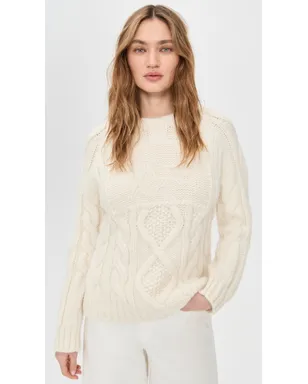 Lingua Franca Bjorn Alpaca Equestrian Crewneck Cream M - サムネイル2